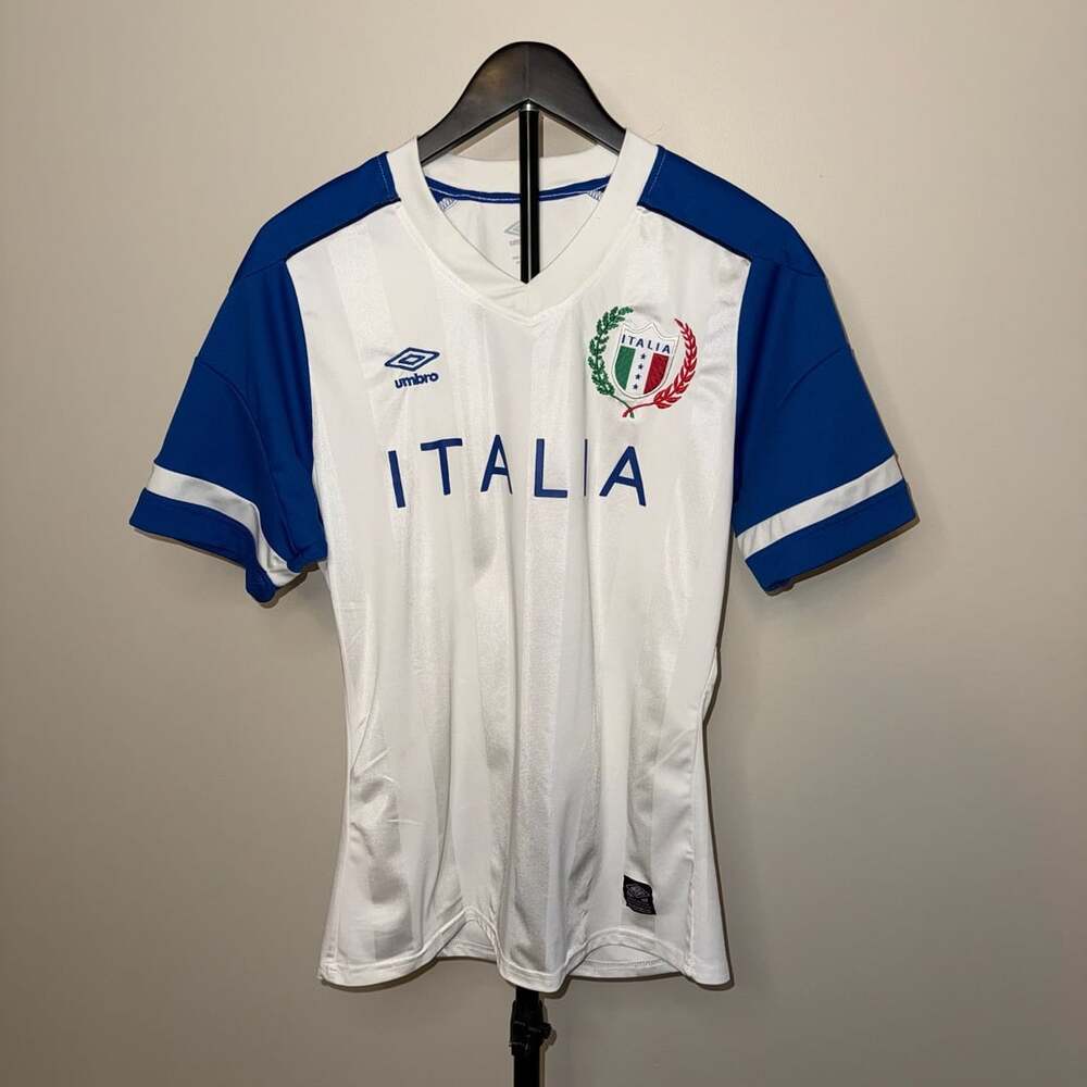 Umbro Italia Jersey Size M White Blue Soccer Jersey